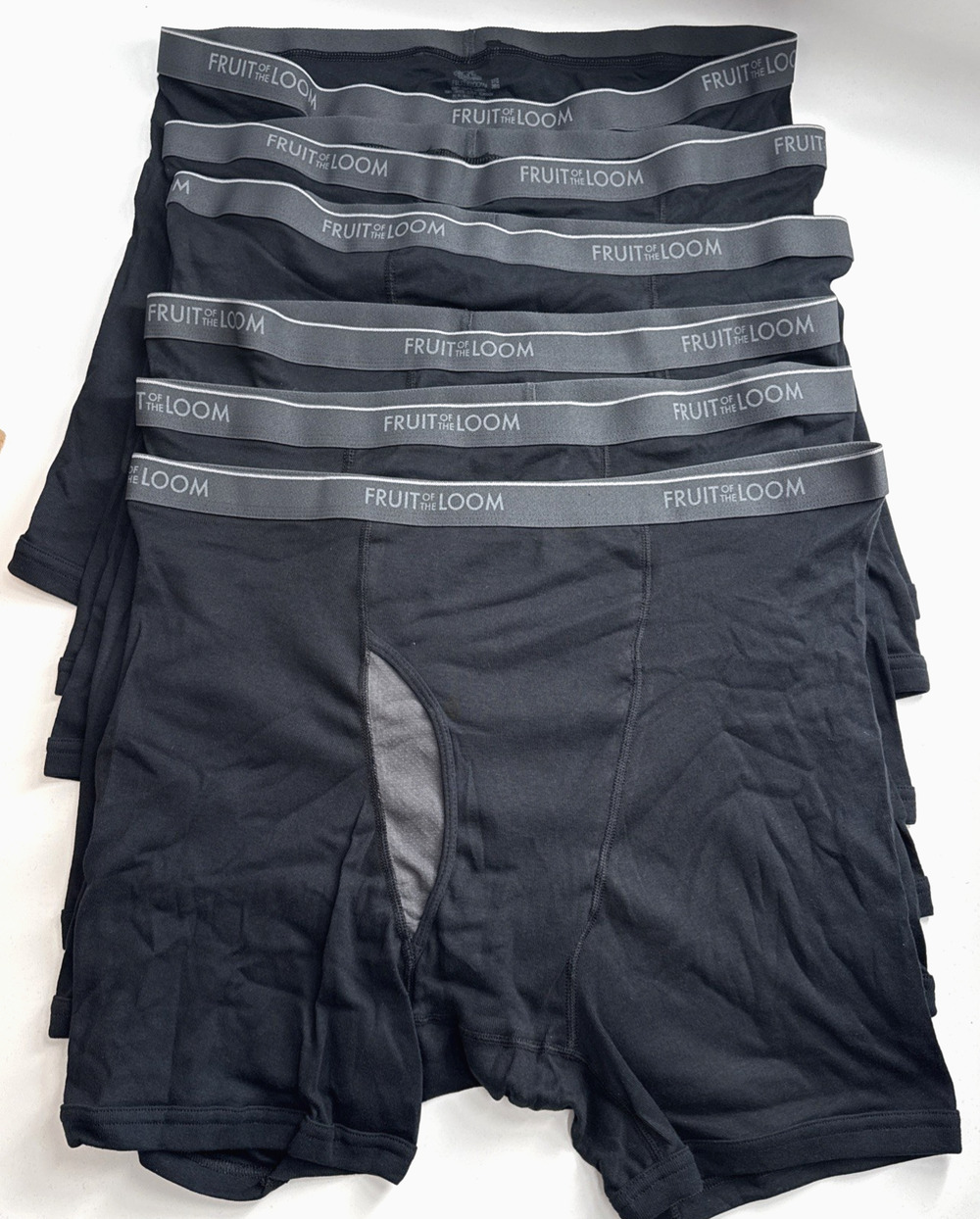 Fruit of the Loom Men's Boxer Briefs Cotton Breathable 6 pcs, Size 3XL, Black...